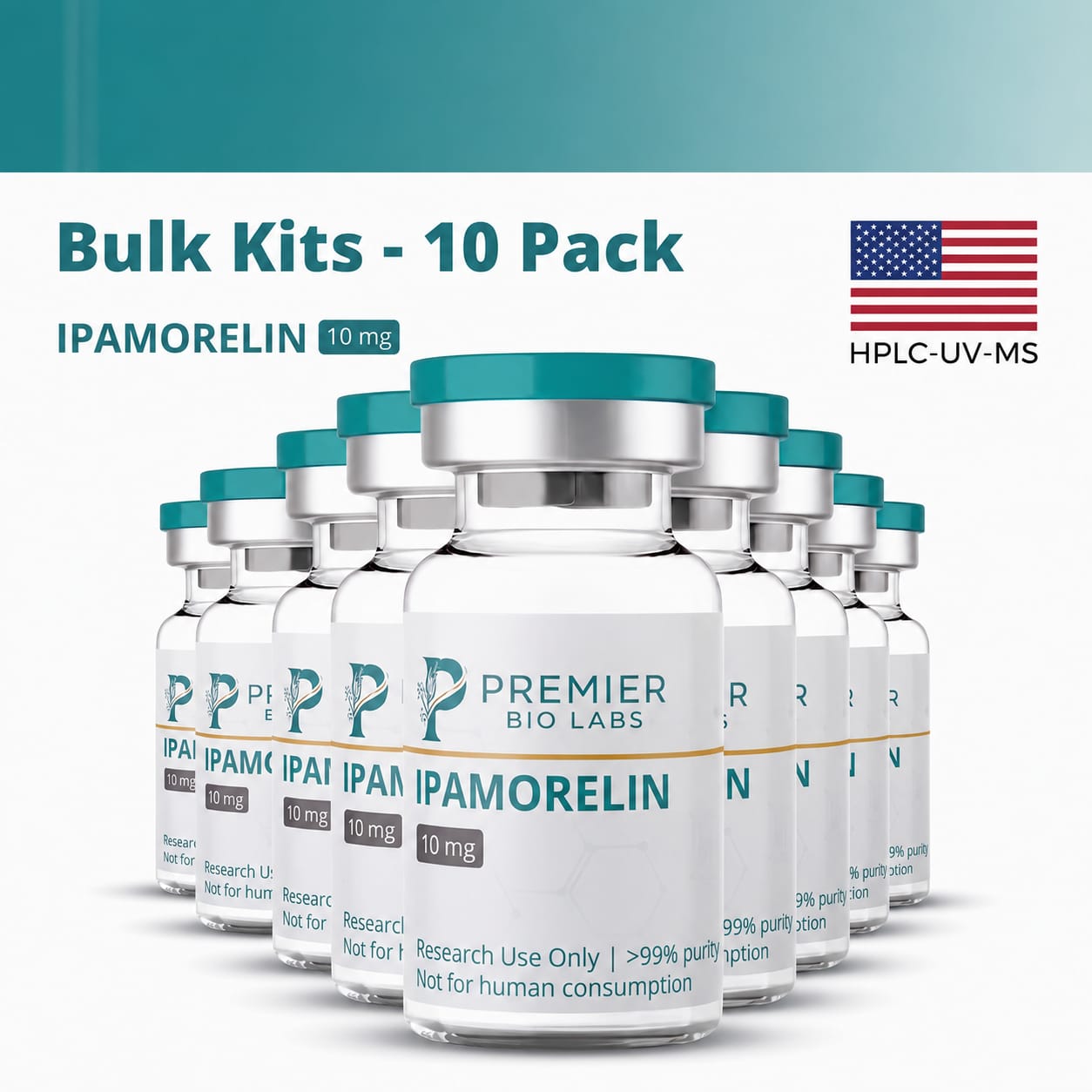 Ipamorelin 10mg Bulk Kit – 10 Pack